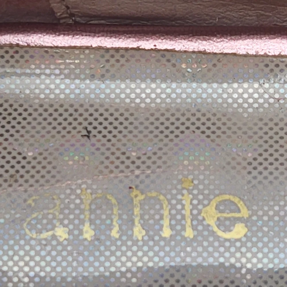 Annie Girls Size 3 Sparkly Shoes Mini Heels Bows Purple Pink Easter Spring